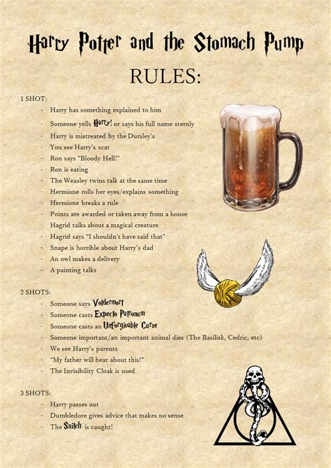 Recently I Made A Unique Drinking Game For Each Harry Potter。